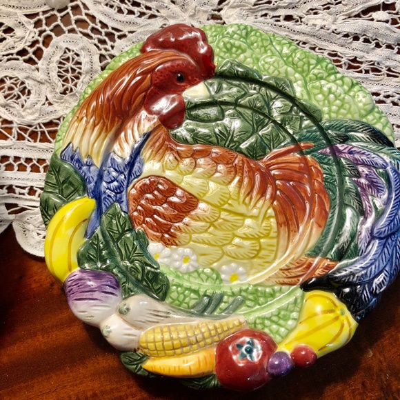 Fitz & Floyd Colorful Coq Du Village Chicken Set - Picture 3 of 4